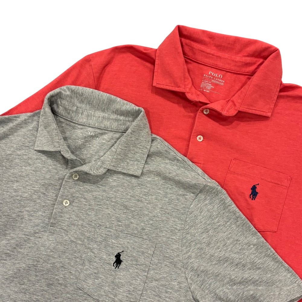 LOT OF 2 Polo Ralph Lauren Performance T-Shirts Men's Size L Short Sleeve Casual